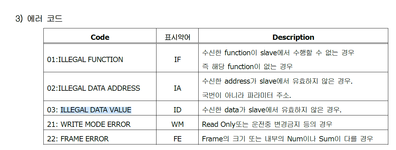 Solution Square : 모드버스 illegal data value 오류 질문입니다.